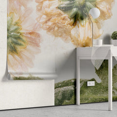 Tapet personalizat floral cu flori sub aflate in apa underwater bloom