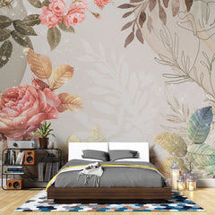 Tapet personalizat floral cu selecte de flori portretizate artistic art selection