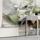 Tapet personalizat floral cu flori de mana maicii domnului pe un fundal texturat mary's flower