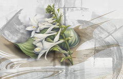 Tapet personalizat floral cu flori de mana maicii domnului pe un fundal texturat mary's flower
