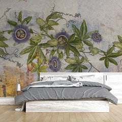 Tapet personalizat floral vintage cu flori de ciulin vintage thistle