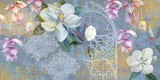Tapet personalizat floral colorat cu flori de magnolie si iasomie dreamy damask wall