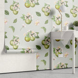 Tapet personalizat floral cu flori de mango pe un fundal albastru deschis mango flowers