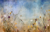 Tapet personalizat floral cu flori de camp pictate in tonuri intunecate ce aduc o nota de mister si o eleganta rustica painted wildflowers dark