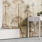 Tapet personalizat floral cu flori de marar cu o textura bogata si detalii fine pentru un decor natural si sofisticat textured dill flowers