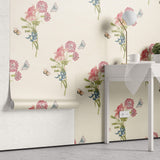 Tapet Personalizat Floral cu buchetele de flori si fluturi - SOFT BOUQUET PATTERN