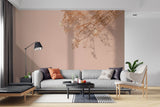 Fototapet Personalizat Floral cu floarea miresei stralucitoare si fundal roz de apus - SHINY GYPSOPHILA
