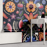 Tapet Personalizat Floral cu model floral de inspiratie tribala - TRIBAL FLOWERS