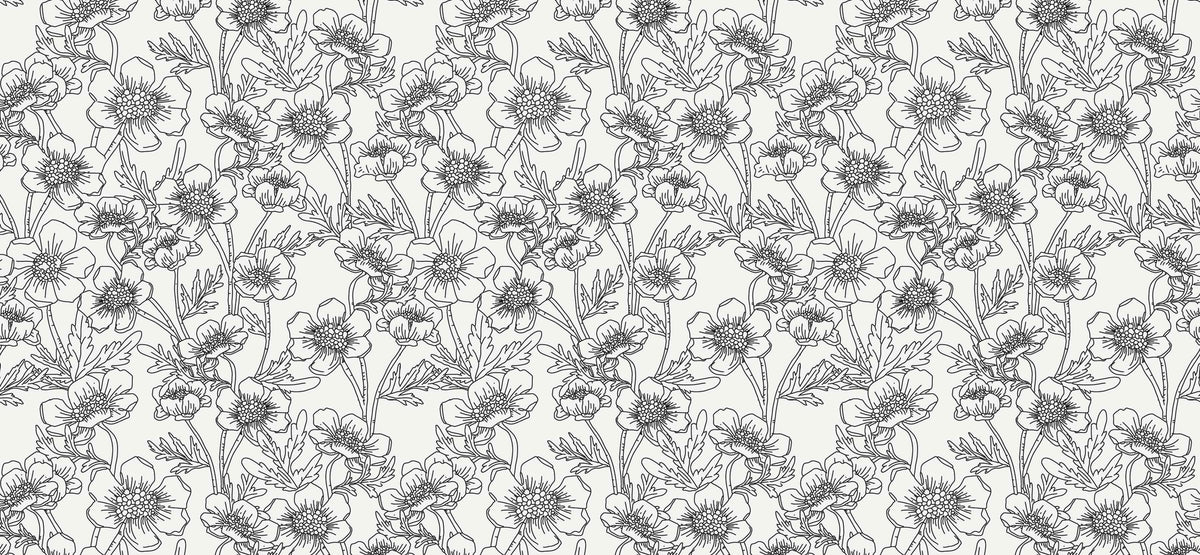 Floral Sketch Book Personalised Wallpaper