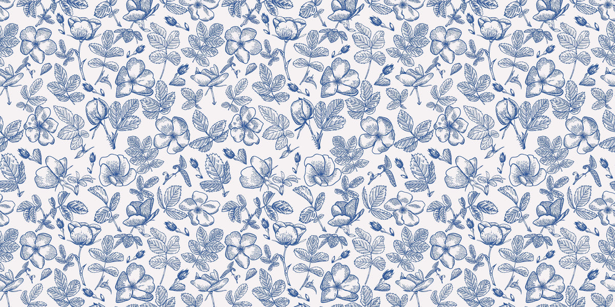 Dutch Floral Pattern Personalised Wallpaper