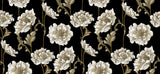 Black & White Floral Pattern Personalised Wallpaper