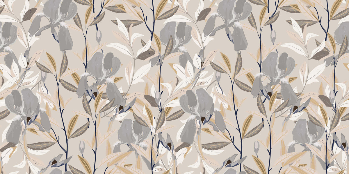 Soft Nude Flowers Personalised Wallpaper