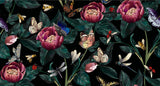 Tapet Personalizat Floral cu ilustratie florala cu plante si insecte - BEES AND FLOWERS