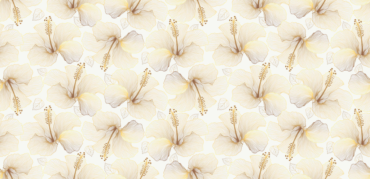 Golden Hibiscus Personalised Wallpaper