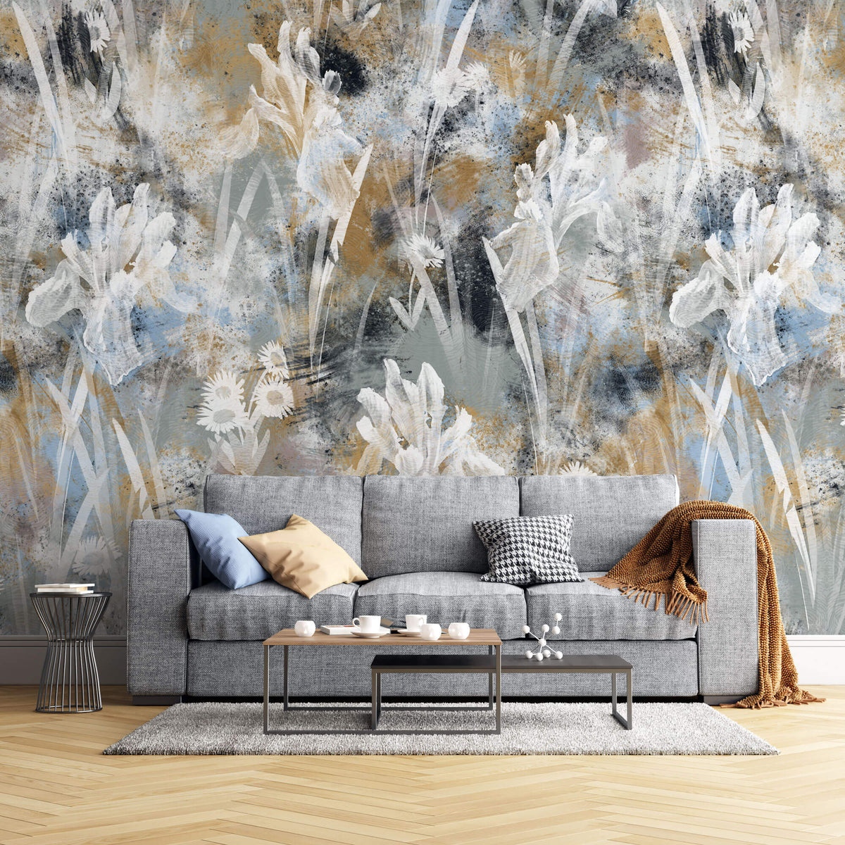 Tapet Personalizat Floral cu elemente florale abstracte in nuante de bej - ABSTRACT PETALS II