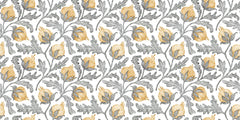 Yellow Cotton Personalised Wallpaper