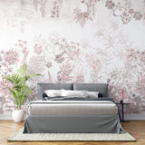 Tapet Personalizat Floral cu peisaj floral in nuante de roz - WINTER PINK FLOWERS