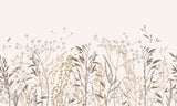 Tapet Personalizat Floral cu plante tomnatice in nuante de crem - FLORAL ILLUSTRATION