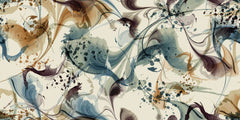 Tapet Personalizat Floral cu ilustratie abstracta florala - BLUE VEIL