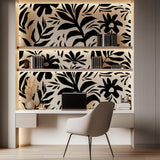 Tapet Personalizat Floral cu plante si flori ilustrate in stil minimalist - INKBOLT FLOWERS