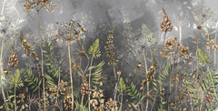 Tapet Personalizat Floral cu flori de camp salbatice intr-un fundal gri inchis - WILD SPRING IV