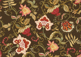 Tapet Personalizat Floral cu model floral in stil retro pe un fundal maro - RETRO FLORA