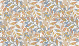 Tapet personalizat cu frunze multicolore pe fundal alb sunny leaves