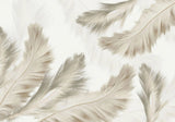 Tapet personalizat leaf cu pene stufoase bej beige feathers