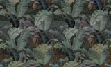 Tapet personalizat leaf cu frunze tropicale in tonuri inchise tropical dark leaves
