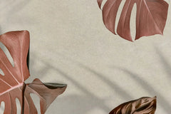 Tapet personalizat leaf cu frunze realiste de monstera cu umbre shadow monstera