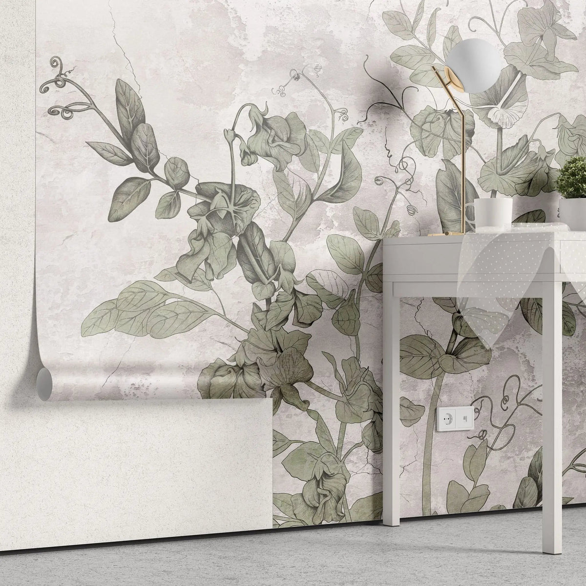 Tapet personalizat leaf cu frunze de menta salbatica wild mint