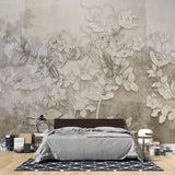 Tapet personalizat leaf cu frunze de menta salbatica in nuante inchise sepia wild mint