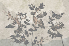 Tapet personalizat leaf cu frunze si accente de bronz bronze accents