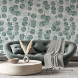 Tapet personalizat leaf cu frunze de eucalipt pe un fundal deschis eucalyptus
