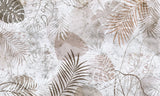 Tapet personalizat leaf cu frunze tropicale de monstera in stil grunge grunge monstera light