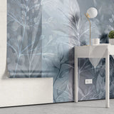 Tapet personalizat leaf cu frunze pe un fundal in nuante de albastru stone blue