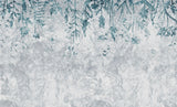 Tapet personalizat leaf cu frunze albastre pe un fundal de beton concrete wild blue