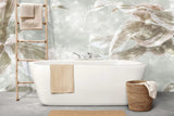 Tapet personalizat leaf cu frunze tropicale in nuante fade de verde pastel leaves