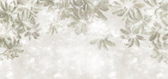 Tapet personalizat leaf cu frunze tropicale in partea de sus cu fundal texturat hanging leaves