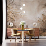 Tapet Personalizat Leaf cu frunze tropicale in nuante calde maronii - DUSTY WARM TROPICAL