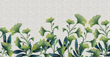 Tapet Personalizat Leaf cu frunze mici verzi de ginkgo cu fundal texturat - LITTLE GINKGO