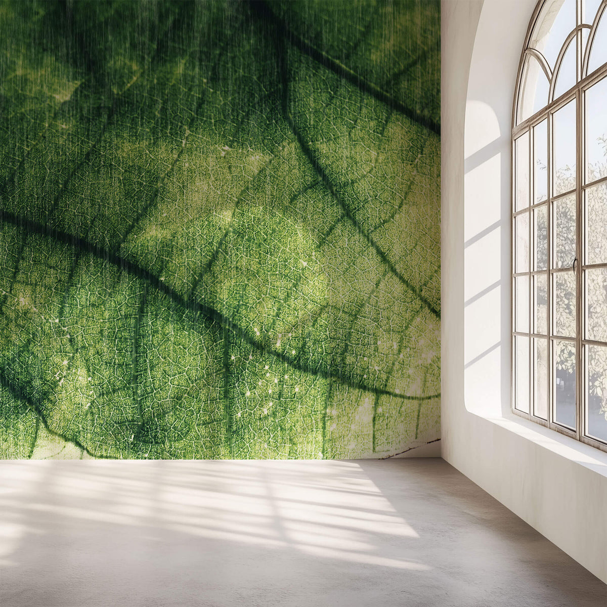 Tapet Personalizat Leaf cu frunza texturata verde cu nervuri - ABSTRACT LEAF