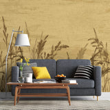 Tapet Personalizat Leaf cu stufaris uscat in stil vintage - WILD WEST REEDS