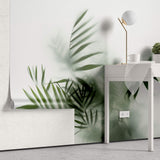 Tapet Personalizat Leaf cu frunze verzi in ceata - GLASS LEAVES I