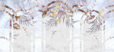 Tapet Personalizat Leaf cu ilustratie florala in arcade texturate - TROPICAL ARCHES