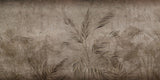 Tapet Personalizat Leaf cu bambus si palmieri pe un fundal texturat in stil vintage inchis - SEPIA DARK FOREST