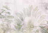 Tapet Personalizat Leaf cu frunze si plante tropicale estompate in fundal - FADED TROPICAL GREEN