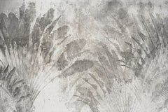 Tapet Personalizat Leaf cu frunze in fundal de perete ciment - CONCRETE ABSTRACT LEAF