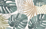 Tapet Personalizat Leaf cu frunze tropicale de monstera in nuante de verde - PAINT TEXTURED MONSTERA