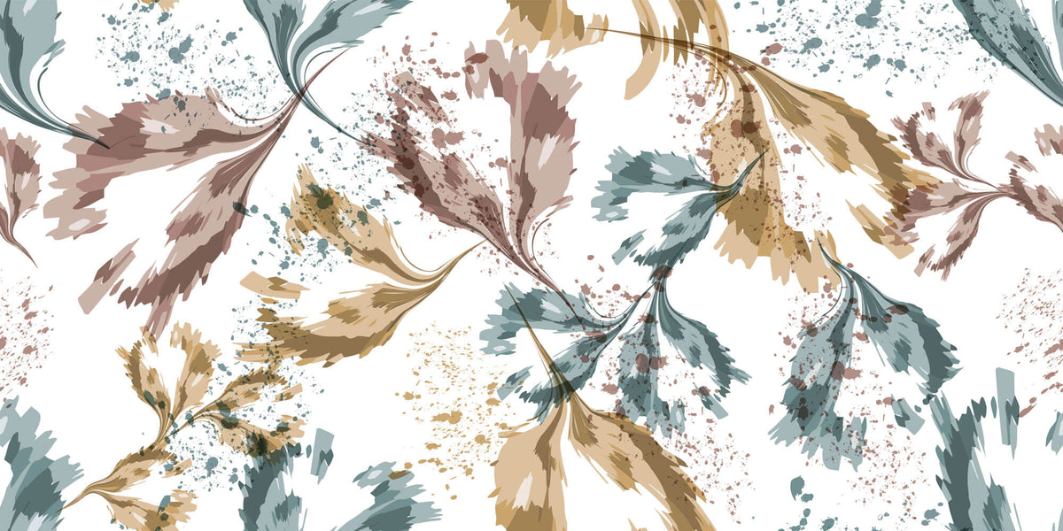 Tapet Personalizat Leaf cu frunze abstracte pictate - SPLASH ABSTRACT LEAF